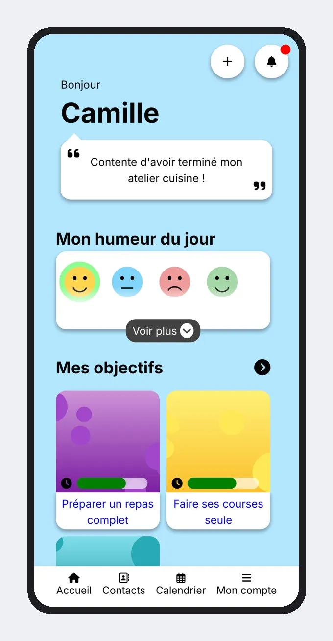 Capture d'écran Logiciel de gestion de projet médico-social